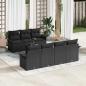 Preview: ARDEBO.de - 8-teiliges Garten-Sofaset mit Kissen Schwarz Poly Rattan