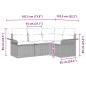 Preview: 4-teiliges Garten Sofa Set mit Kissen Schwarz Poly Rattan