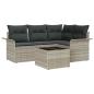 Preview: 5-teiliges Garten Sofa Set mit Kissen Grau Poly Rattan
