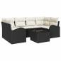 Preview: 7-teiliges Garten Sofa Set mit Kissen Schwarz Poly Rattan