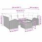 Preview: 7-teiliges Garten Sofa Set mit Kissen in Hellgrau Poly Rattan