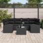 Preview: ARDEBO.de - 7-teiliges Garten Sofa Set mit Kissen Schwarz Poly Rattan