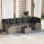 Preview: ARDEBO.de - 8-teiliges Garten Sofa Set mit Kissen Grau Poly Rattan