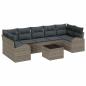 Preview: 8-teiliges Garten Sofa Set mit Kissen Grau Poly Rattan