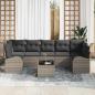 Preview: 8-teiliges Garten Sofa Set mit Kissen Grau Poly Rattan