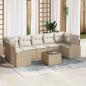 Preview: ARDEBO.de - 8-teiliges Garten-Sofa-Set mit Kissen Beige Poly-Rattan