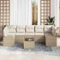 Preview: 8-teiliges Garten-Sofa-Set mit Kissen Beige Poly-Rattan