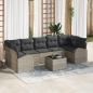 Preview: ARDEBO.de - 8 Teile Garten Sofa Set mit Kissen Hellgrau Poly Rattan