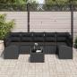 Preview: 8-teiliges Garten-Sofa-Set mit Kissen Schwarz Poly-Rattan