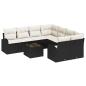 Preview: 9-teiliges Garten Sofa Set mit Kissen Schwarz Poly Rattan