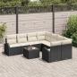 Preview: 9-teiliges Garten Sofa Set mit Kissen Schwarz Poly Rattan