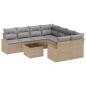 Preview: 9-teilige Garten Sofa Set mit Kissen Beige Poly Rattan
