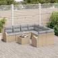 Preview: 9-teilige Garten Sofa Set mit Kissen Beige Poly Rattan