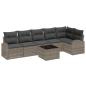 Preview: 6-teiliges Garten-Sofa-Set mit Kissen Schwarz Poly Rattan