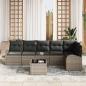 Preview: 6-teiliges Garten-Sofa-Set mit Kissen Schwarz Poly Rattan