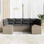 Preview: 6-teiliges Garten Sofa Set mit Kissen Grau Poly Rattan
