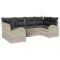 Preview: 6-teiliges Garten Sofa Set mit Kissen Hellgraues Poly Rattan