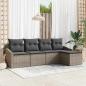 Preview: ARDEBO.de - 5-teiliges Garten-Sofa-Set mit Kissen Grau Poly-Rattan