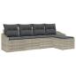 Preview: 5-teiliges Garten-Sofa-Set mit Kissen in Hellgrau