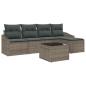Preview: 5-teiliges Garten-Sofa-Set mit Kissen grau Poly-Rattan