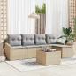 Preview: ARDEBO.de - 6-teiliges Garten Sofa Set mit Kissen Schwarz Poly Rattan