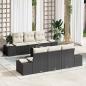 Preview: ARDEBO.de - 7-teiliges Gartensofaset mit Kissen Schwarz Poly-Rattan