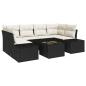 Preview: 7-teiliges Garten Sofaset mit Kissen in Schwarz Poly Rattan