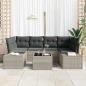 Preview: 7-teiliges Garten-Sofa-Set mit Kissen Hellgraues Poly-Rattan