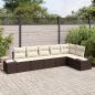 Preview: ARDEBO.de - 6-teiliges Garten-Sofa-Set mit Kissen Braun Rattan