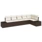 Preview: 6-teiliges Garten-Sofa-Set mit Kissen Braun Rattan