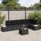 Preview: ARDEBO.de - 7-teiliges Garten Sofaset mit Kissen Beige Poly Rattan