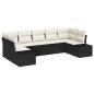 Preview: 7-teiliges Garten-Sofaset mit Kissen Schwarz Poly-Rattan
