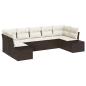 Preview: 7-teiliges Garten-Sofa-Set mit Kissen Braun Poly-Rattan