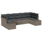 Preview: 7-teiliges Garten-Sofa-Set mit Kissen Grau Poly-Rattan