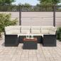 Preview: 7-teiliges Garten-Sofa-Set mit Kissen Schwarz Poly-Rattan Akazie