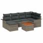 Preview: 7-teiliges Garten-Sofa-Set mit Kissen Grau Poly-Rattan Akazie