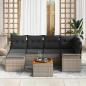Preview: 7-teiliges Garten-Sofa-Set mit Kissen Grau Poly-Rattan Akazie