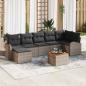 Preview: ARDEBO.de - 8-teiliges Garten Sofa Set mit Kissen Grau Poly Rattan Akazie