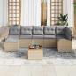 Preview: ARDEBO.de - 8-teiliges Garten-Sofa-Set mit Kissen Beige Poly Rattan