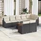 Preview: ARDEBO.de - 9-teiliges Garten Sofa Set mit Kissen Schwarz Poly Rattan Akazie