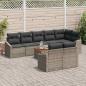 Preview: 9-teiliges Garten-Sofa-Set mit Kissen Grau Poly-Rattan Akazie