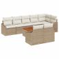 Preview: 9-teiliges Garten Sofaset mit Kissen Beige Poly Rattan Akazie