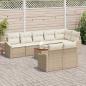 Preview: 9-teiliges Garten Sofaset mit Kissen Beige Poly Rattan Akazie