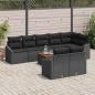 Preview: 9-teiliges Garten Sofa Set mit Kissen Schwarz Poly-Rattan Akazie