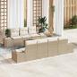 Preview: ARDEBO.de - 8-teiliges Garten-Sofa-Set mit Kissen Beige Poly-Rattan Akazie