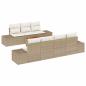 Preview: 8-teiliges Garten-Sofa-Set mit Kissen Beige Poly-Rattan Akazie
