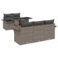 Preview: 6-teiliges Gartensofa Set mit Kissen Grau Poly Rattan