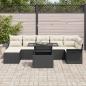 Preview: 8-teiliges Garten-Sofa-Set mit Kissen Schwarz Poly Rattan