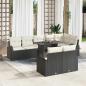 Preview: ARDEBO.de - Gartensofa-set 9 stk. Schwarz und Creme Poly-Rattan
