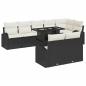 Preview: Gartensofa-set 9 stk. Schwarz und Creme Poly-Rattan